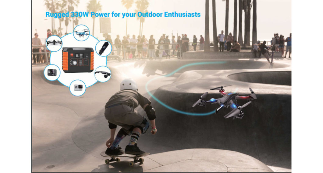 330W Rechargeable Lithium Battery Generator Power Bank USB 300W/500W/1000W Car Rechargeable Solar Portable Power Station for Home/ Outdoor/ Camping/Emergency CE