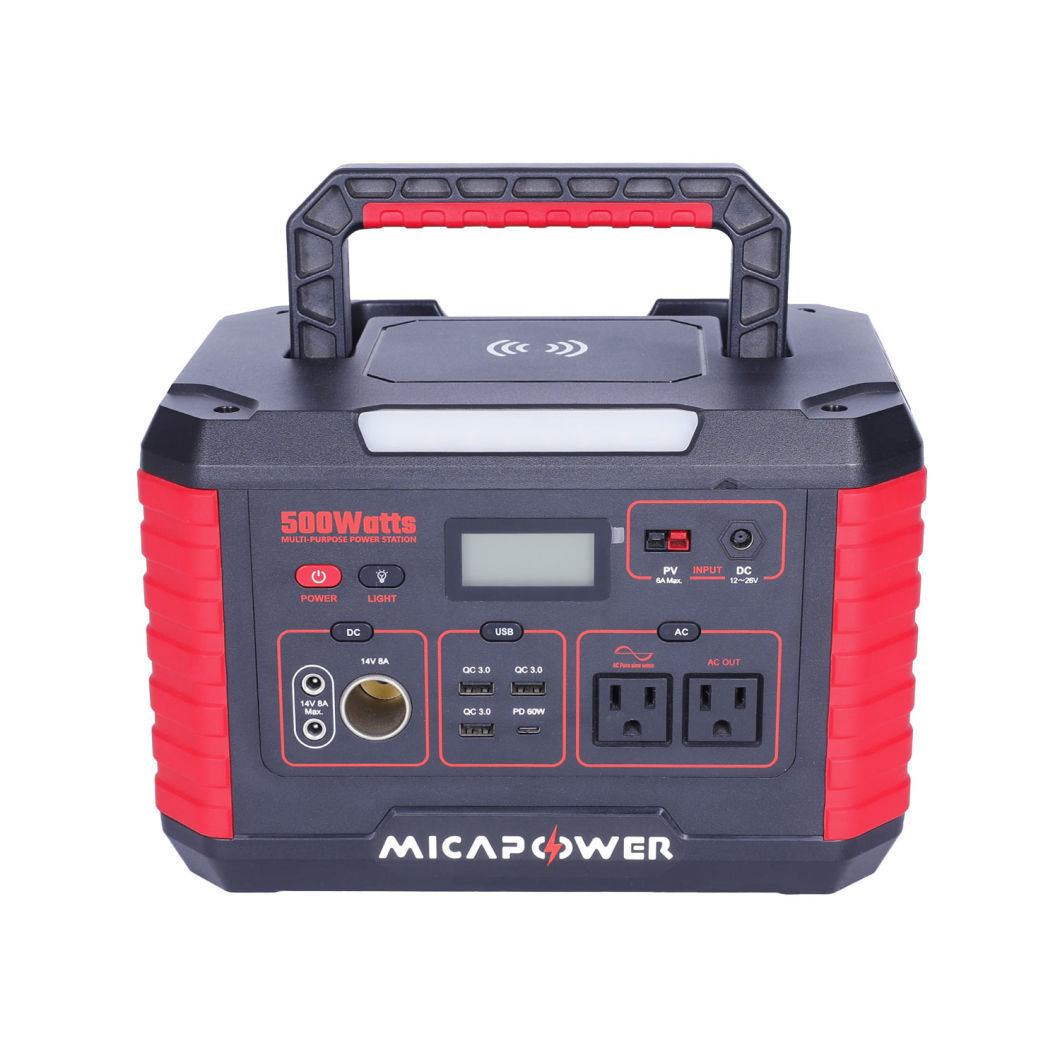 500W Portable Power Station AC DC Dual USB Type-C 140400mAh Lithium Battery Portable Power Generator Wireless Charging for Camping Outdoor Emergency Travel