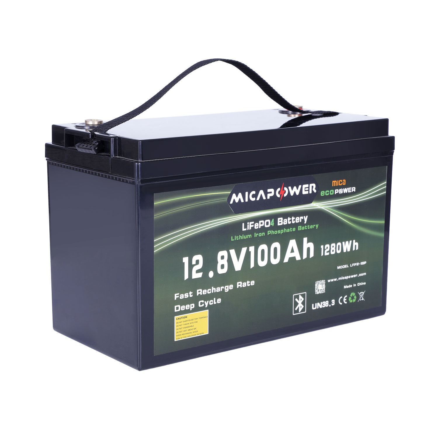 CE CB IEC62619 Saber Solar 12V 100ah Smart Lithium Battery with Management Monitoring System Function BMS LiFePO4 Battery Pack