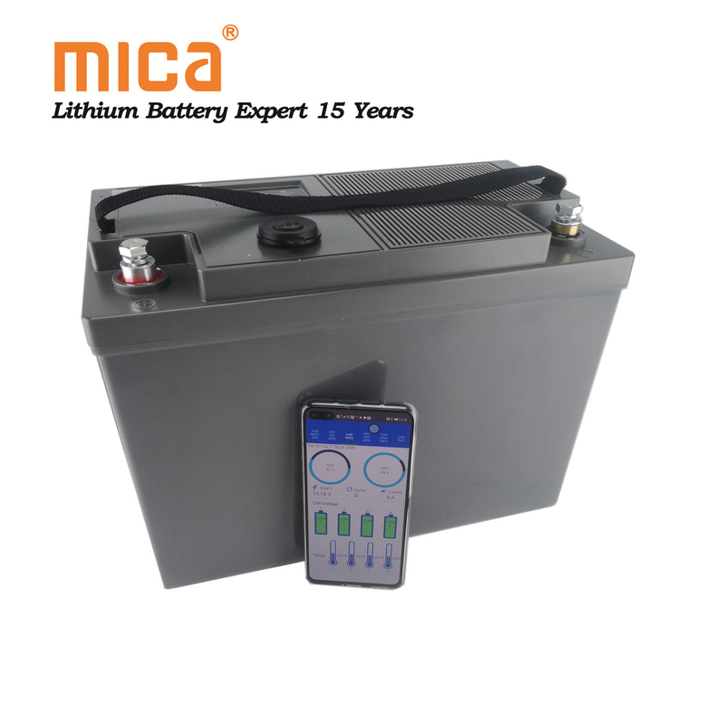 5 Year Warranty Industrial 12V 100ah Black Smart Battery System LiFePO4 Battery Pack with Bluetooth Monitoring Function