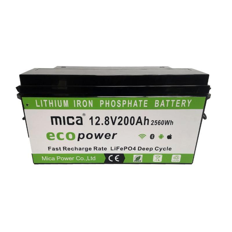 Mica Manufacture Supplier 12.8V 200ah Lithium Iron LiFePO4 Deep Cycle Battery for RV, Solar, Marine, off-Grid Application LiFePO4 Battery
