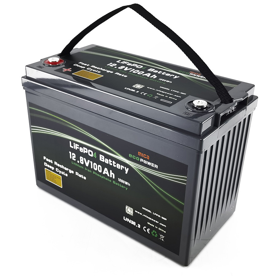 Manufacturer 12V 100ah Deep Cycle Rechargeable Lithium Phosphate Iron LiFePO4 Battery UPS Battery for Solar Energy System Golf Cart Boat Marine with BMS UL CE