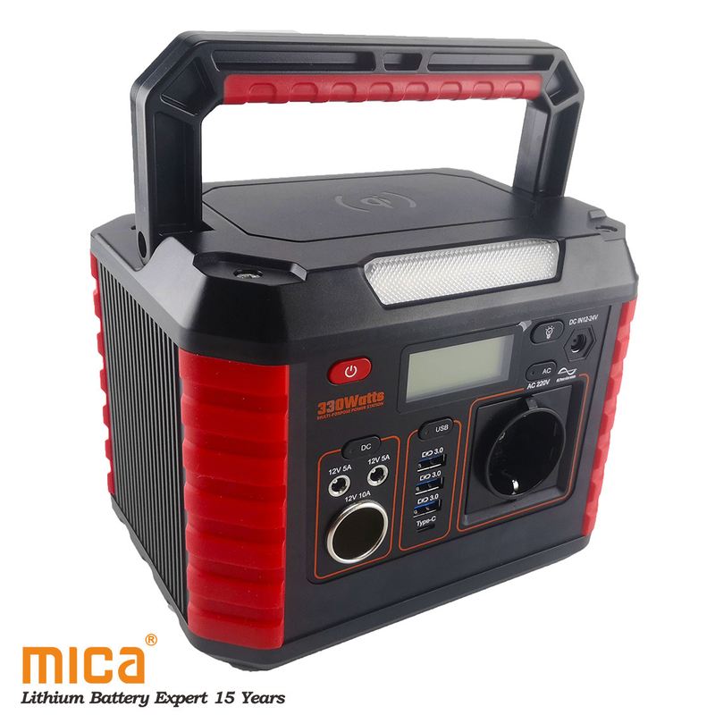 Outdoor 330W LED Portable Energy Storage Solar Battery UPS Power Lithium Iron Phosphate High-Power Emergency Charge Wireless Portable Power Station