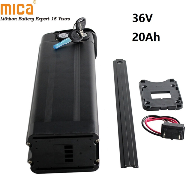 Rechargeable 36V 20ah Black/Slaver Lithium Ion Battery for Electric Bike 600W/750W Bicycle Ebike Battery with RoHS CE UL-1643 Un38.3
