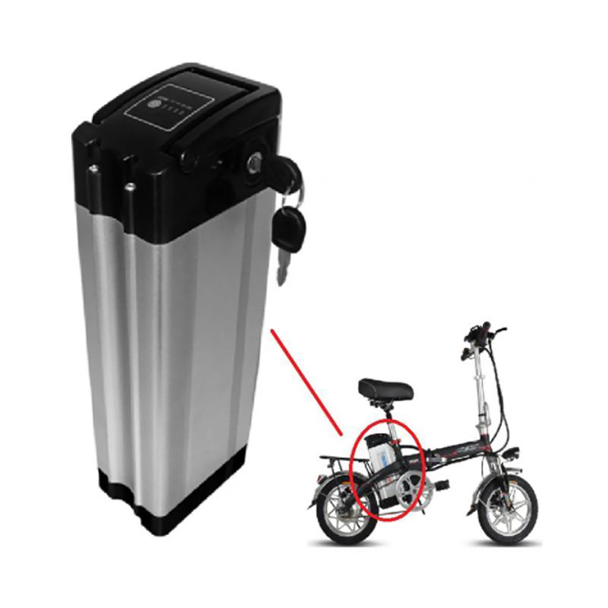 Rechargeable 36V 20ah Black/Slaver Lithium Ion Battery for Electric Bike 600W/750W Bicycle Ebike Battery with RoHS CE UL-1643 Un38.3