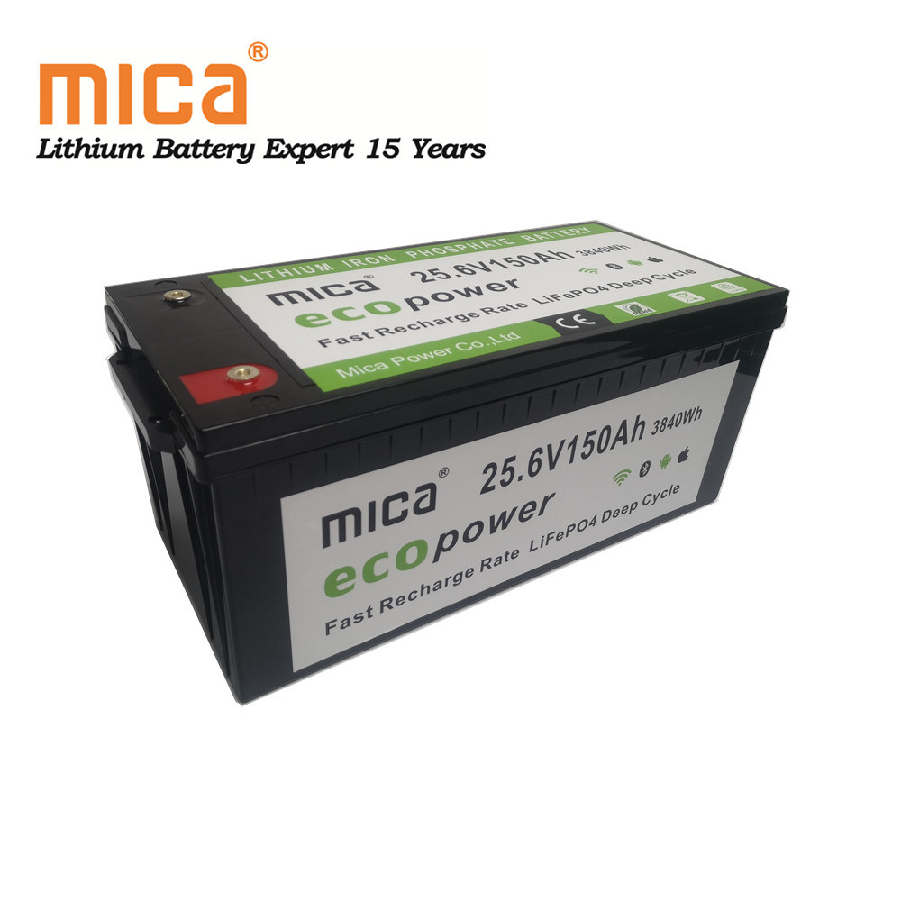 High Energy Density LFP LiFePO4 12V/24V 150ah Solar RV Rechargeable Battery Monitor Battery with BMS