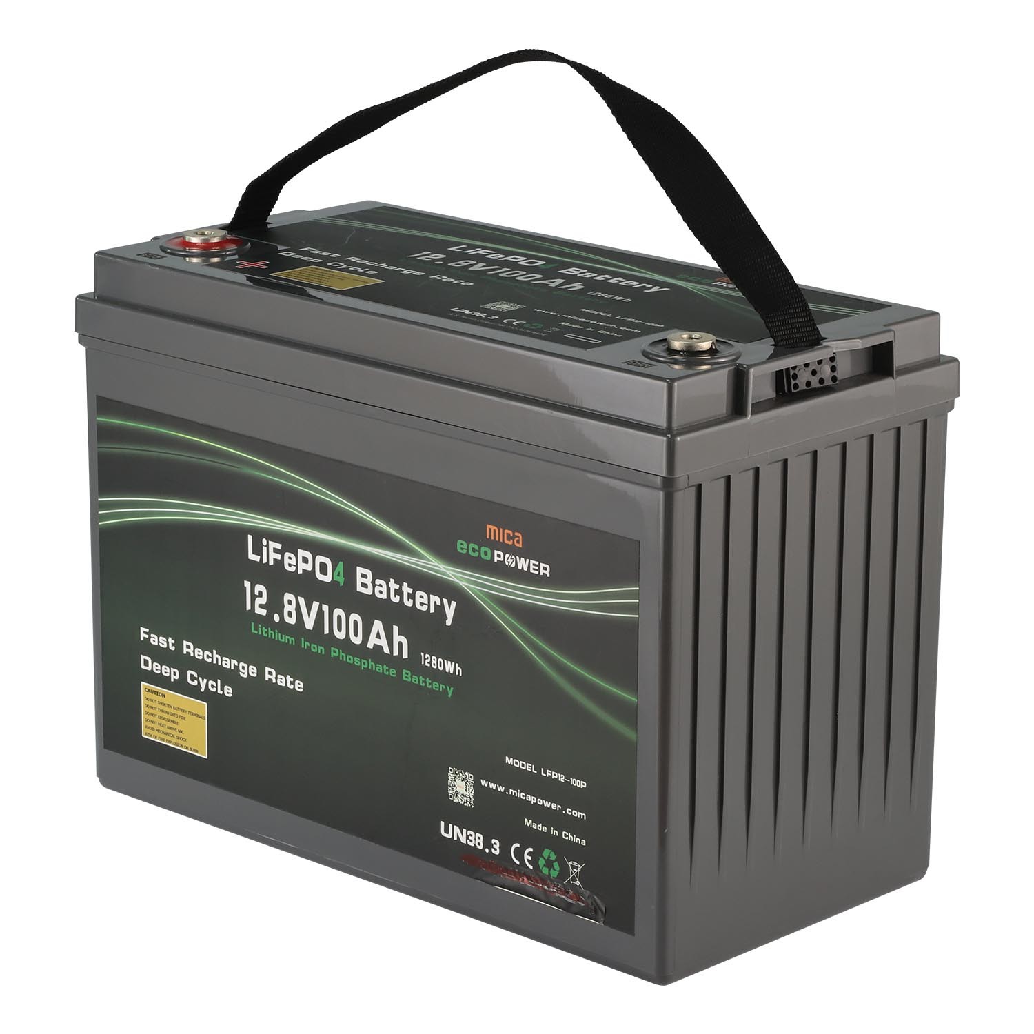 12.8V 1280wh Lithium Battery 100ah LiFePO4 with 100A BMS Over 4000+ Rechargeable Deep Cycles Support in Series/Parallel
