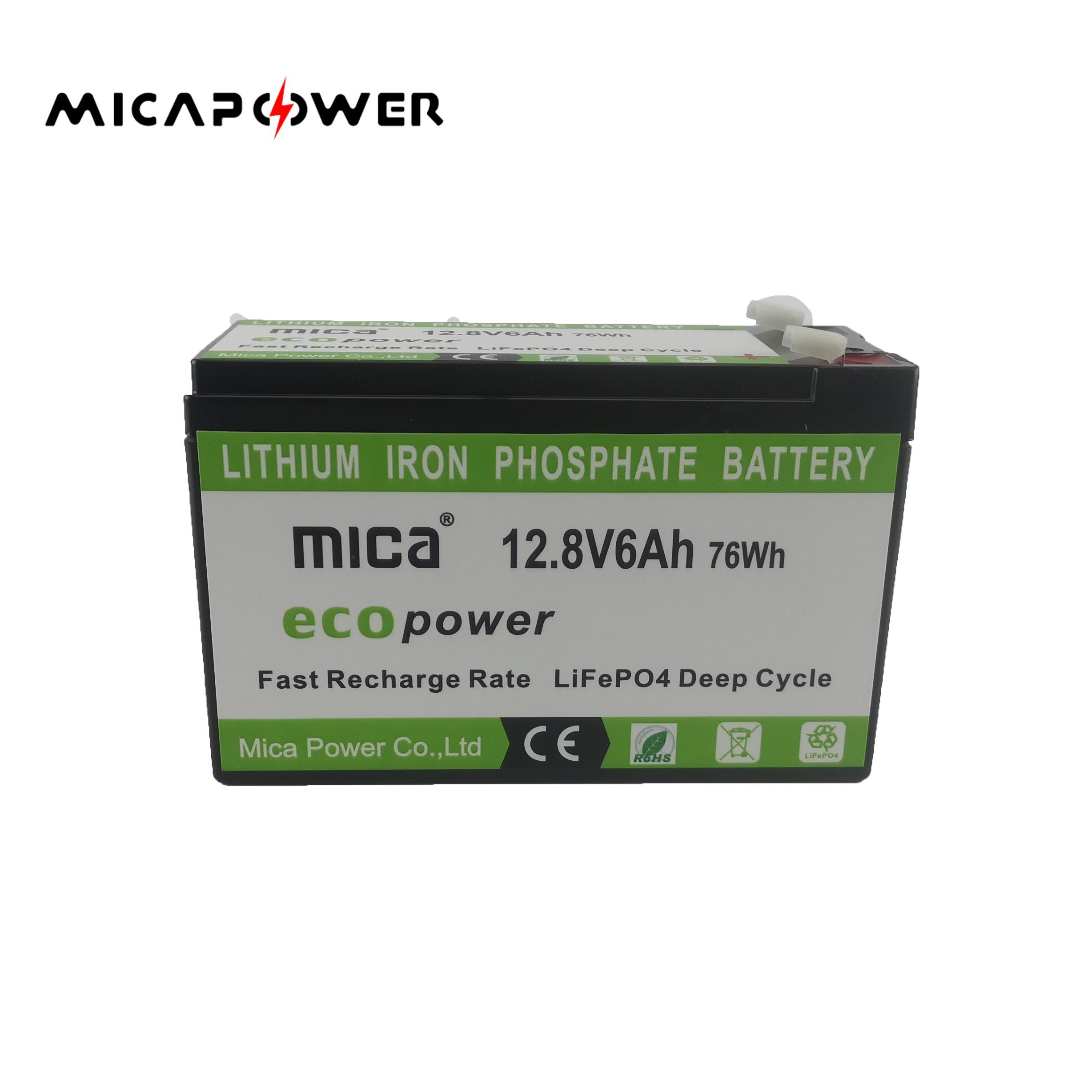 12V 12.8V Battery Pack 6ah Power Sports LiFePO4 Start Lithium Battery for Motorcycle/Speed Boat/ATV