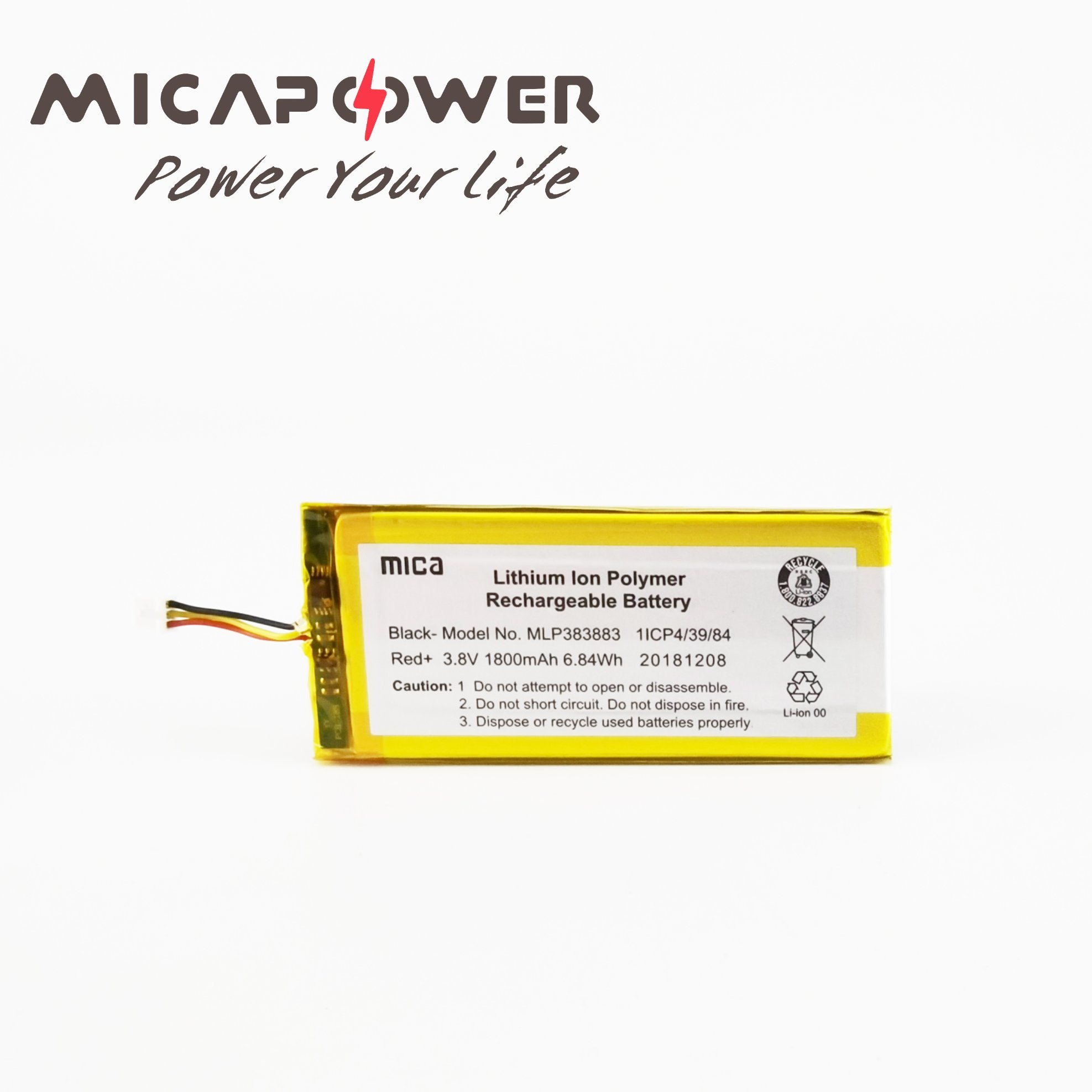 Manufacturer 383883 Li-Polymer Battery Rechargeable Lithium Ion Battery 3.7V 3.8V 1800mAh Lithium Polymer Battery for GPS Drone Freebox