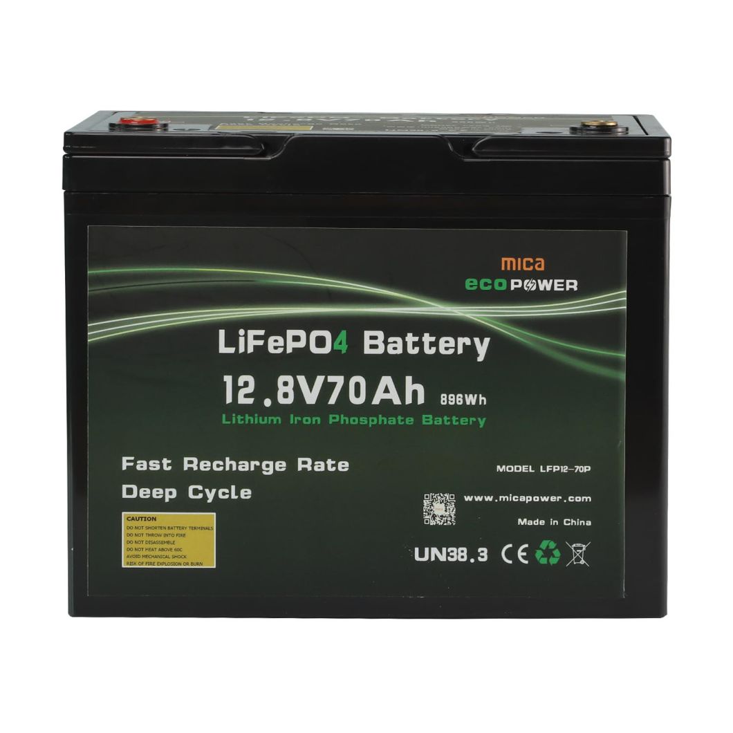12V 12.8V 70ah LiFePO4 Lithium Battery with 100A BMS Max Continuously Perfect for Golf Cart /Solar System/RV/Marine/off-Gird