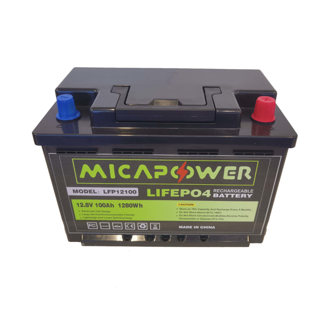 Mica CE Un 12V 100ah CCA 1200A LFP Lithium LiFePO4 Car Starting Battery