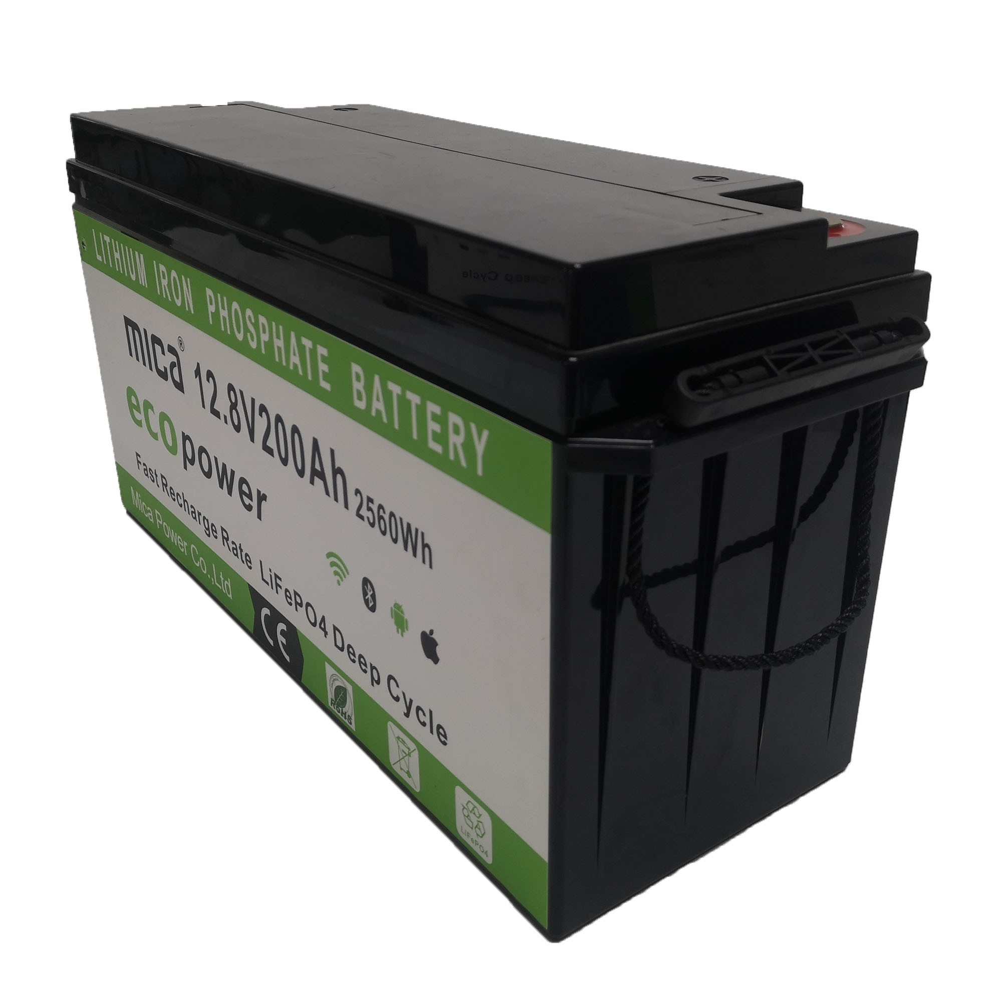 Manufacturer Supply Solar Battery 12V 200ah LiFePO4 Battery Lithium for Solar Energy Storage System Backup Marine Boat Bluetooth Optional