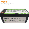 Top10 Factory Mica 24V/25.6V 150ah LiFePO4 Lithium Iron Phosphate Lithium Ion Battery Pack with Over 10 Years History