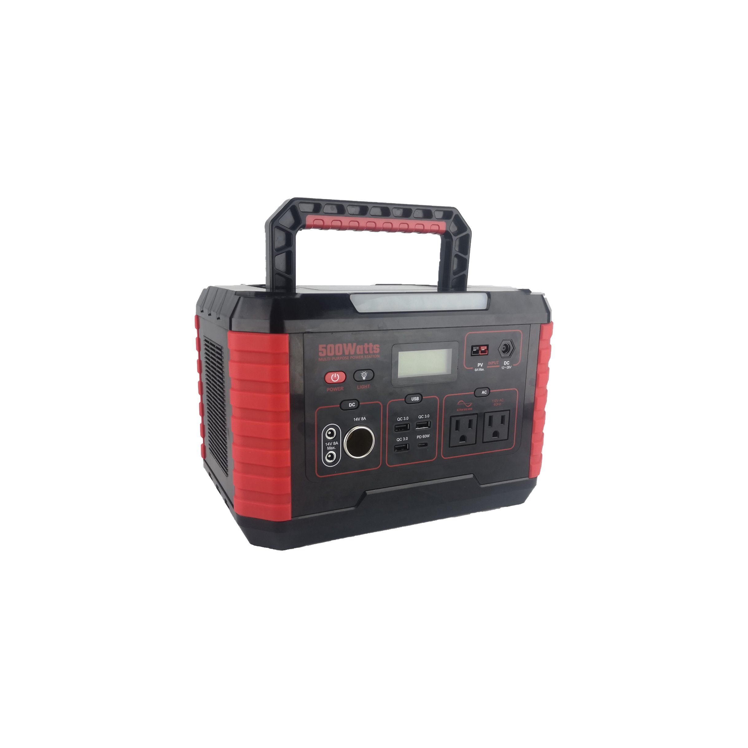 IEC62133/Un38.3 Approved 500W Portable AC/DC Output for Camping Home and Outdoor Power Station with 5 Years Warranty