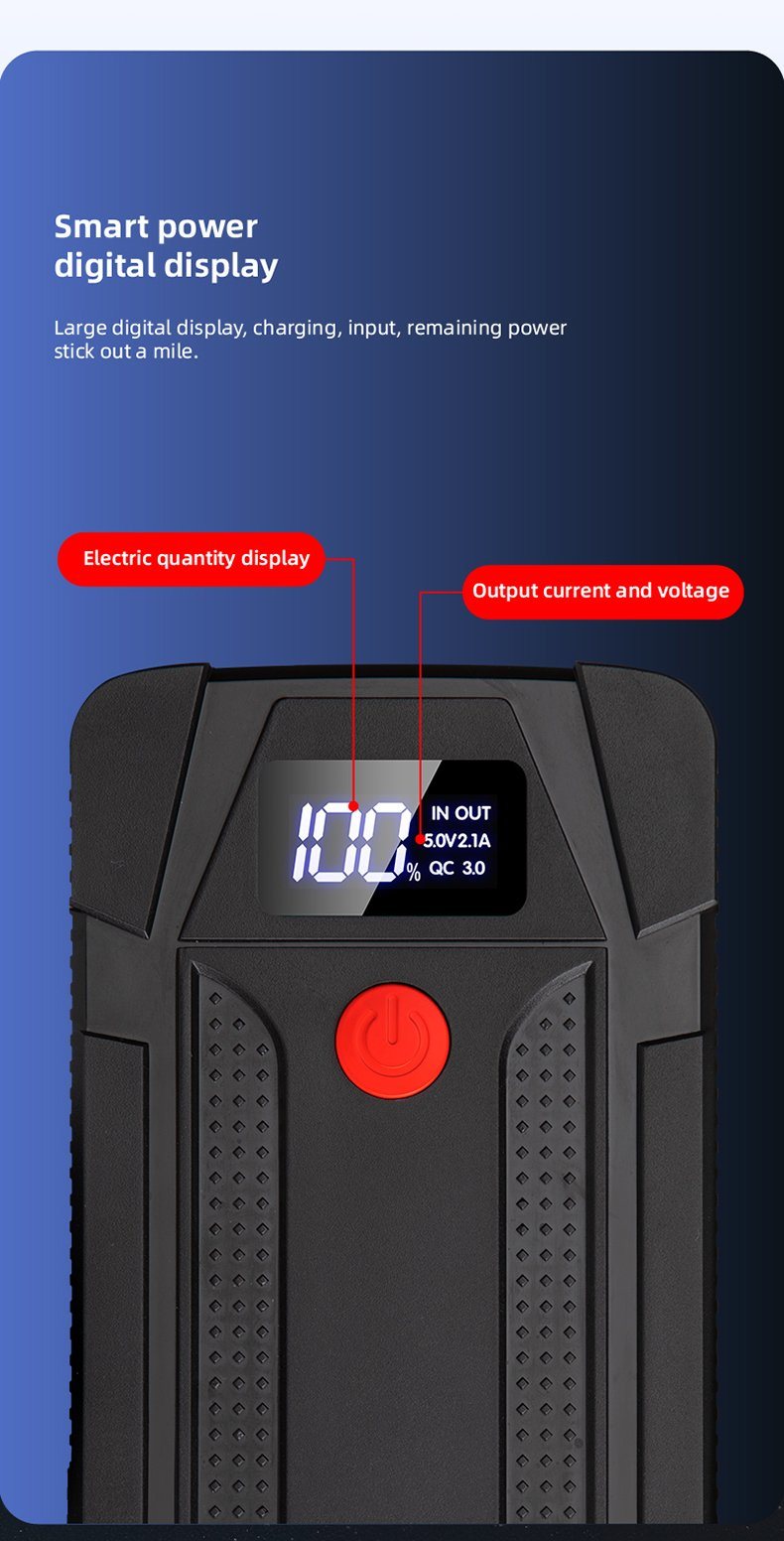 Factory ISO9001 China 12V 12000mAh Multi Function Automobile Emergency Starting Power Supply Jump Starter Car Booster Battery with Compass High Capacity