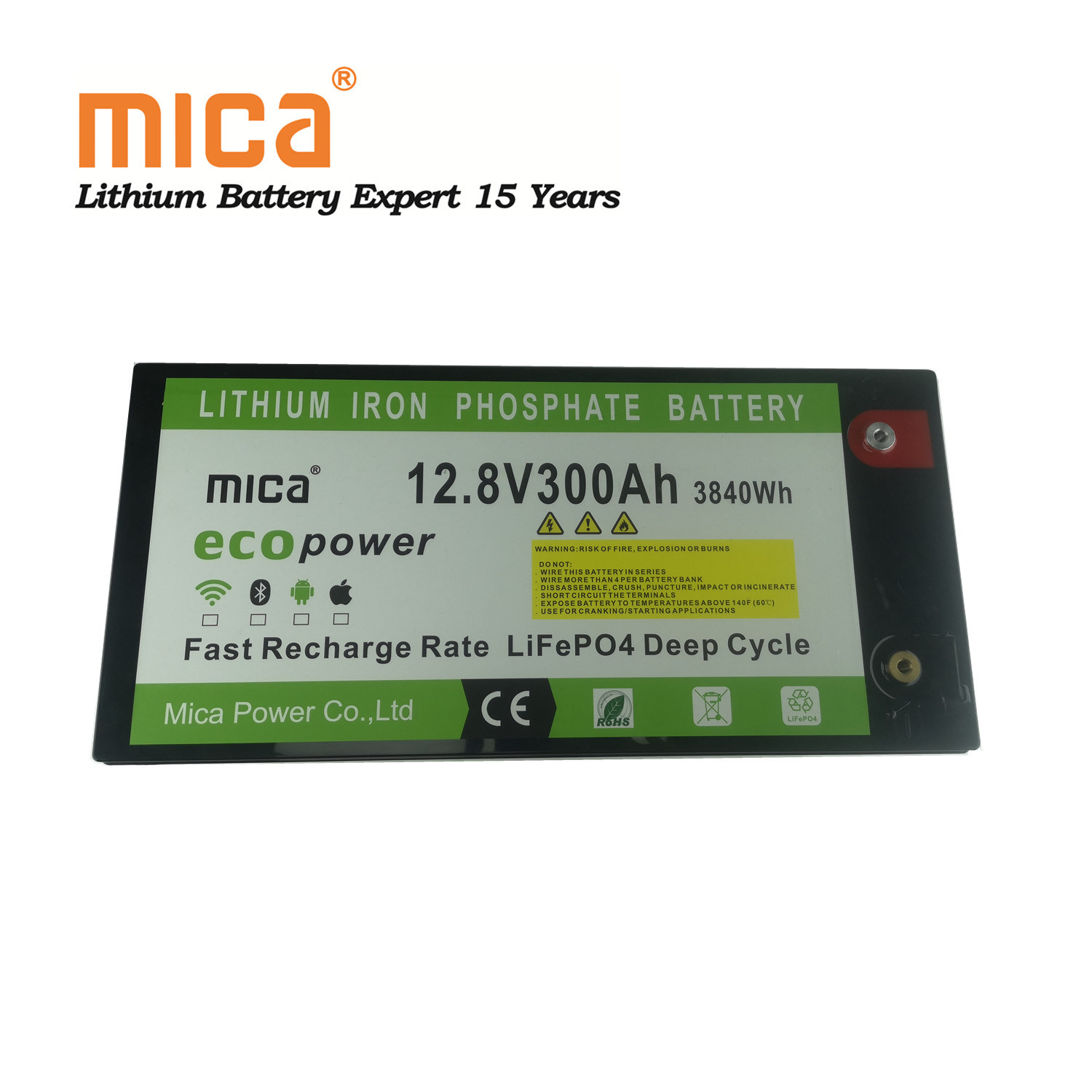 Deep Cycle 12V LiFePO4 12.8V 300ah Lithium Ion Battery with BMS for Solar Systems RV Forklifts
