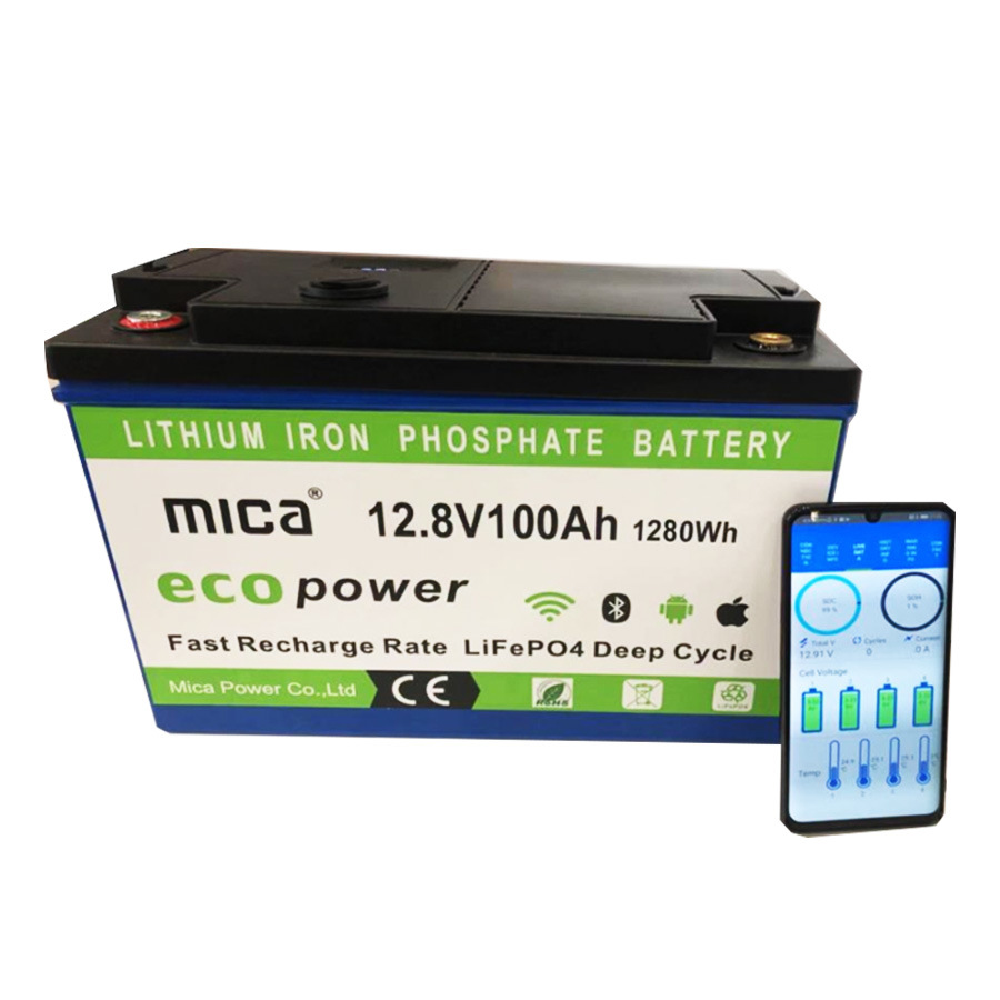 12V100ah Deep Cycle 1280wh LFP Battery for RV/ Yacht/Boat/Solar Wind Energy Storage System