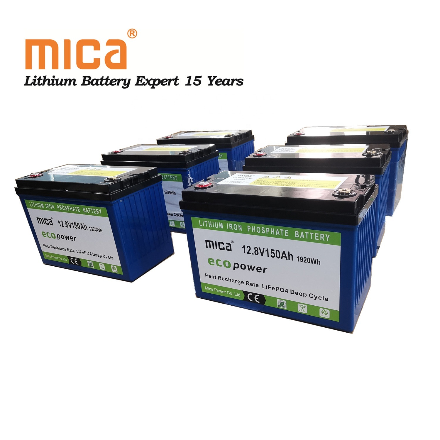 Customized Batterie De Carro 12V 12.8V 120ah 1536wh 14kg with CE/Un38.3/IEC62133/MSDS Lithium Phosphate Iron Battery for Car