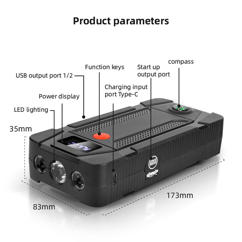 Mica R22 Super Capacitor Automatic 1200A Flashlight Booster Car Multi-Function Mini Powerbank Lithium Battery Jump Starter