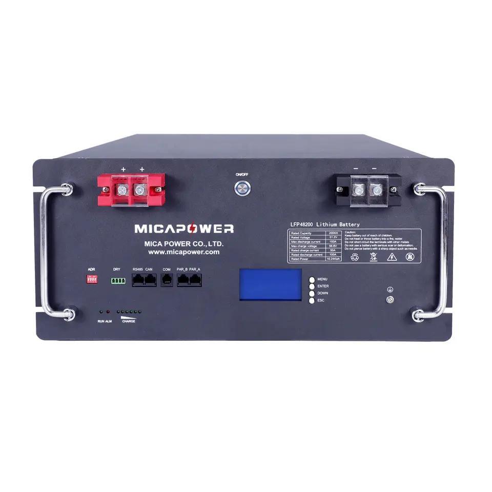 Mica 51.2V 100ah Lithium Ion Batteries Solar Energy Storage Battery Deep Cycle Solar Energy Storage