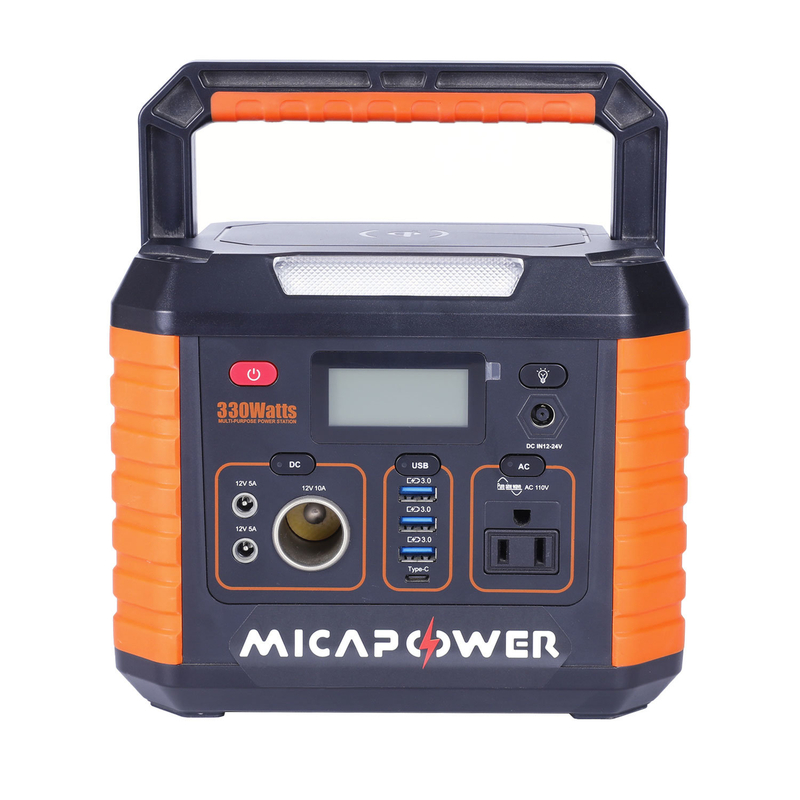 330W 220V 110V Portable Power Station Solar Panel 5W Wireless Charging USB 5V 2A Mobile Tablet Power Bank