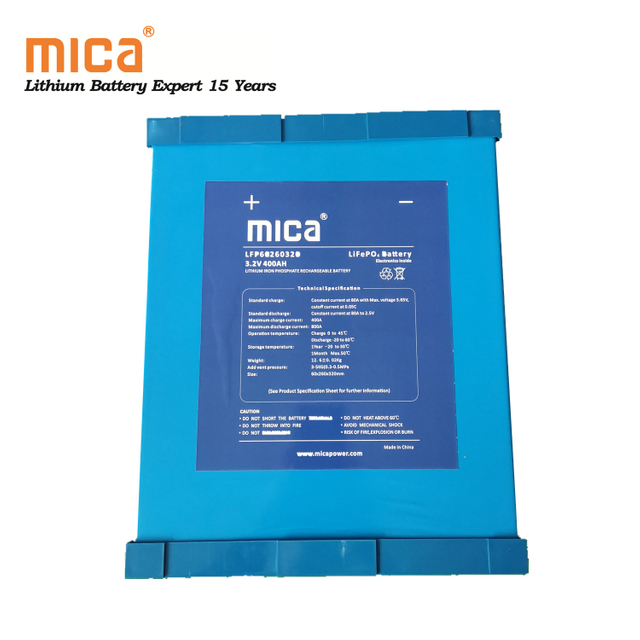 Mica Deep Cycle Solar LiFePO4 Battery 3.2V 400ah Prismatic Lithium Ion Battery Solar Storage System