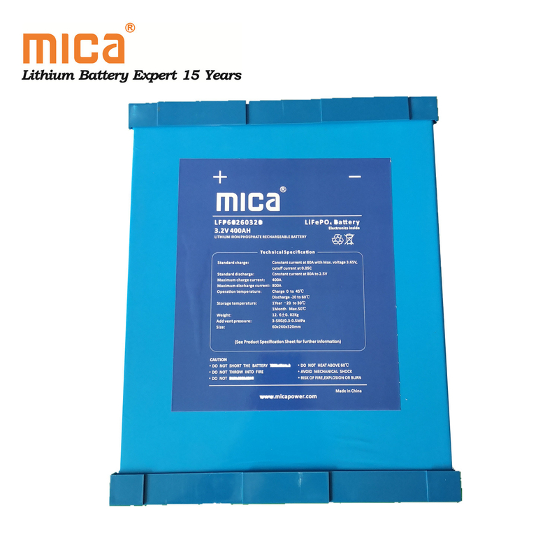 Mica Deep Cycle Solar LiFePO4 Battery 3.2V 400ah Prismatic Lithium Ion Battery Solar Storage System