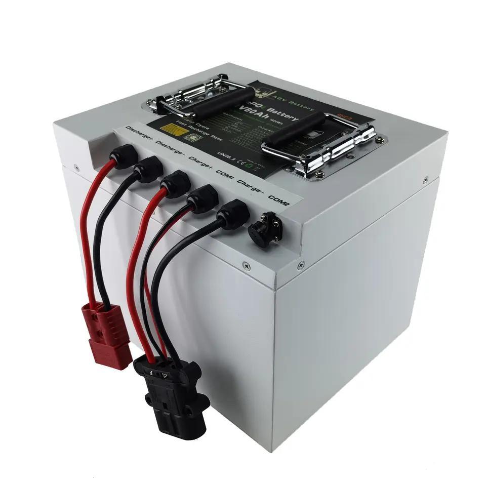 24V 25.6V 80ah 100ah 200ah LiFePO4 Electric Forklift Eco Power Lithium Battery for RV/Marine/Golf Cart/Storage/Agv