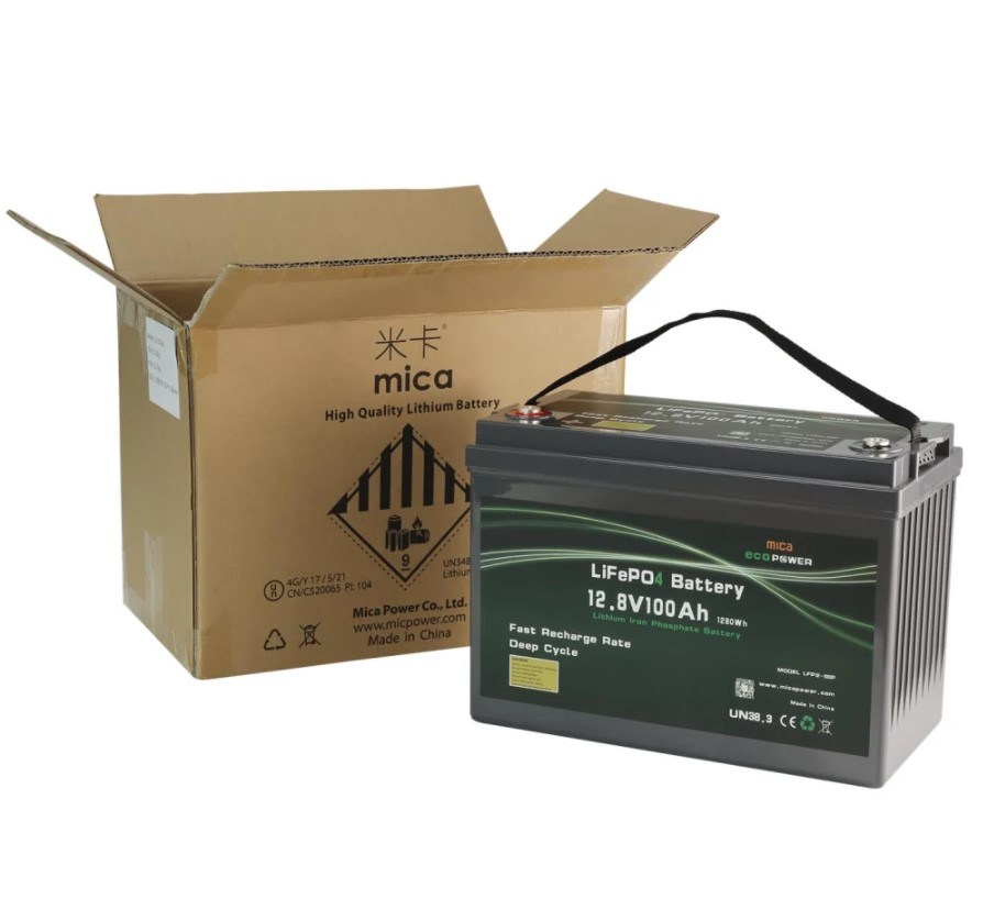 Mica Customize 12V 100ah Deep Cycle Rechargeable Battery 2000-5000 Life Cycles LiFePO4 Lithium Battery