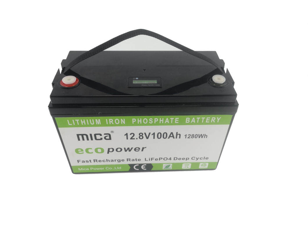 OEM/ODM Support Mica Customized Rechargeable 12/12.8V100ah LFP LiFePO4 LCD Display Lithium Li Ion Battery with Factory Price