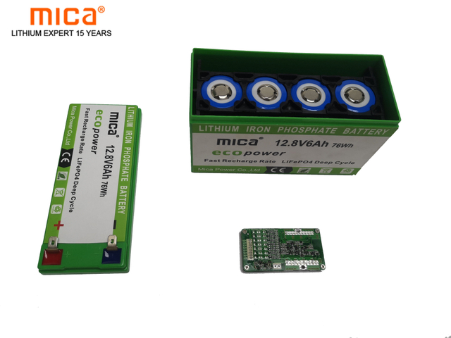 Factory Price Mica Lithium Ion 12/12.8V 6ah LiFePO4 LFP Lithium Iron Phosphate Battery Pack with Ultra-Long Cycle Life