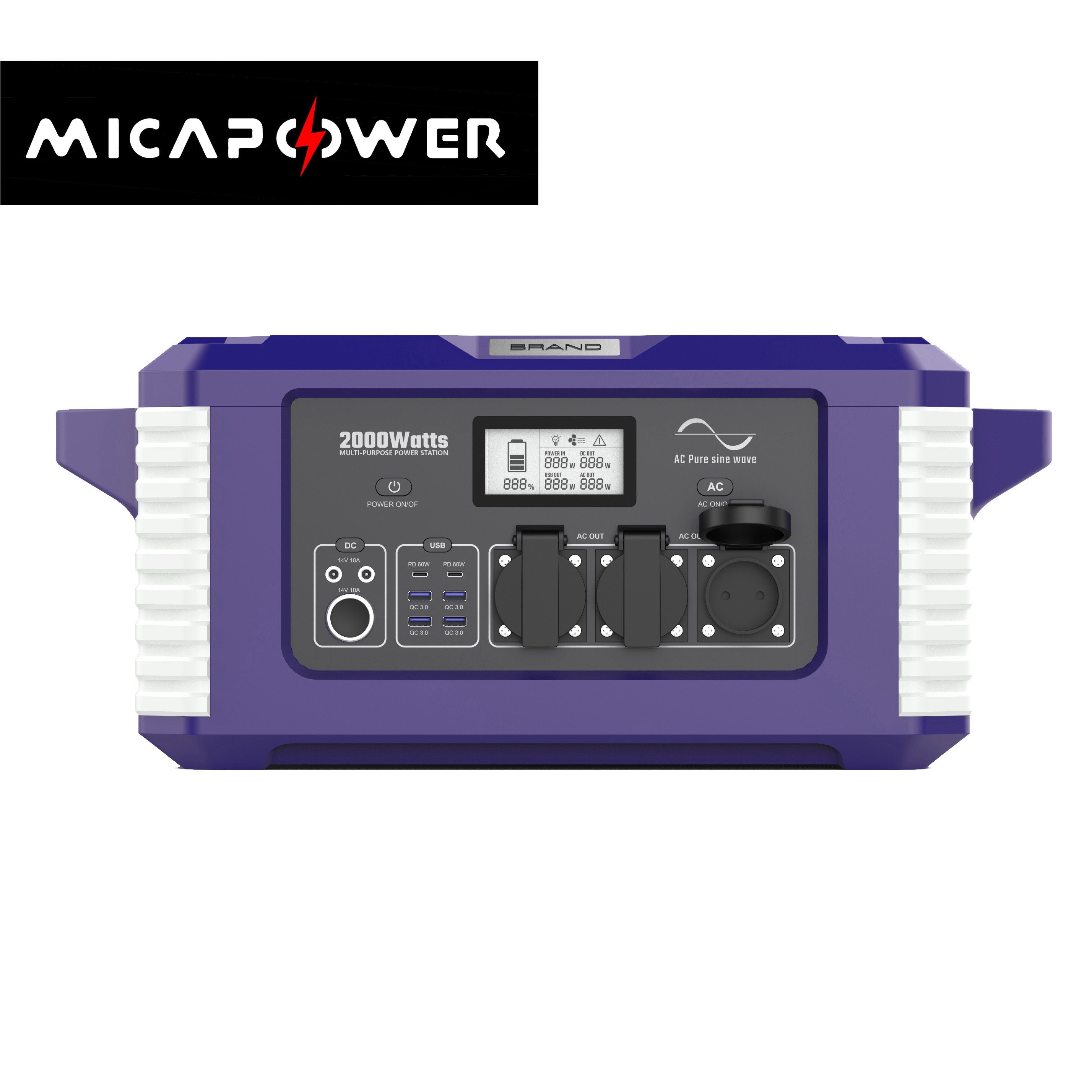 2000W Portable Power Station Outdoor Power Supply Lithium Battery Power Bank 110V/220V UPS