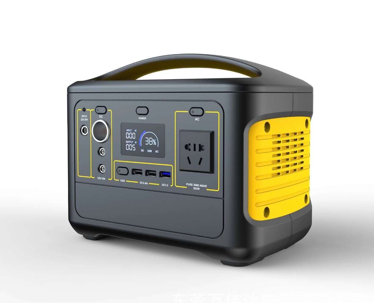 LCD Display 500W DC/AC Input Outdoor UPS Portable Power Station with QC3.0 USB Port/Type-C Port Output