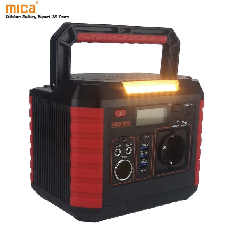 300W Portable Solar Energy System Solar Generator Power Station for Camping, Self-Driving Car Jump with Li-Battery Solar Inverter Energy Storage Battery Outdoor