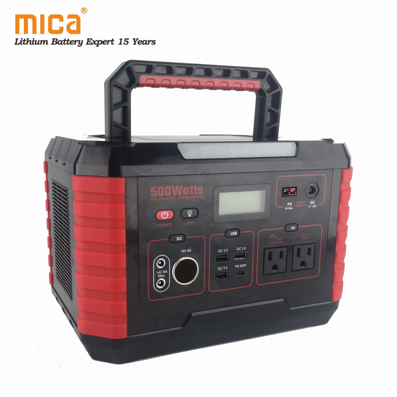 Customized As500 Portable Power Station 500W LiFePO4 Emergency Mobile Rechargeable Battery Power Station DC AC 220V USB Portable Charger with Solar Panel