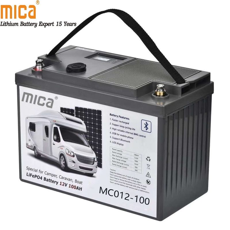 LiFePO4 Deep Cycle Battery 12V 100ah 200ah RV Camper Battery Caravan Battery Marine Fishing Boat LiFePO4 Battery Pack with LED Display and USB Interfaces