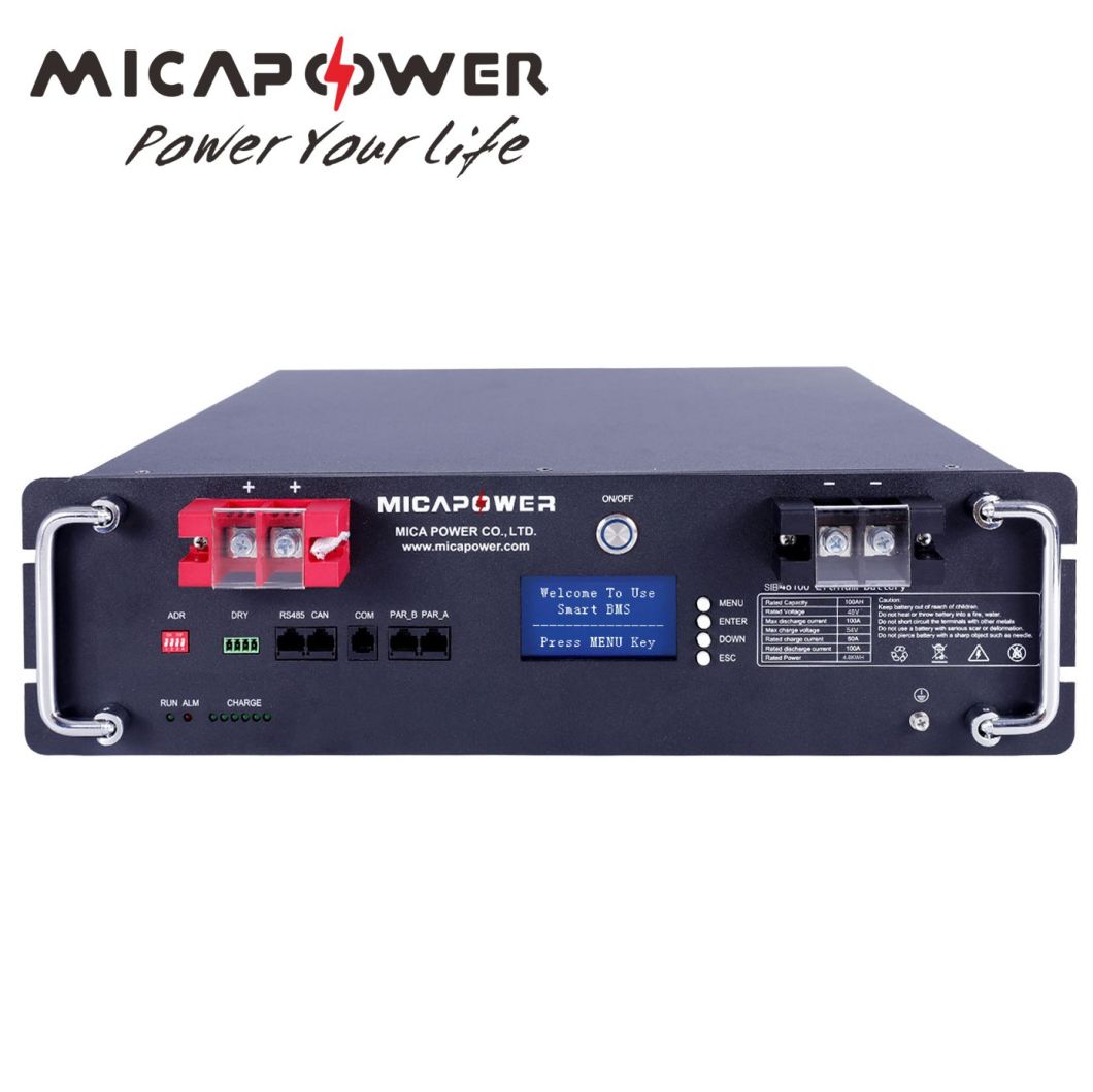 Mica Sodium-Ion Battery Na Ion Battery Pack 48V 50ah 100ah Rack Mounted LiFePO4 Battery for Solar System/Golf Cart/PV System/Home Energy/Telecom/Backup