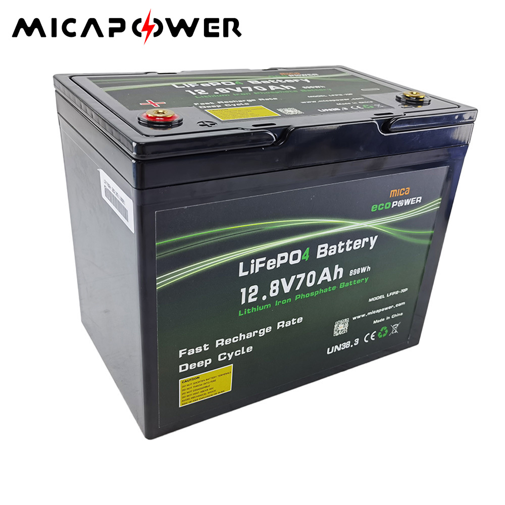 LiFePO4 Battery 70ah 12V 12.8V Lithium Battery with BMS Protection 4000+ Deep Cycles Battery for RV/Camper