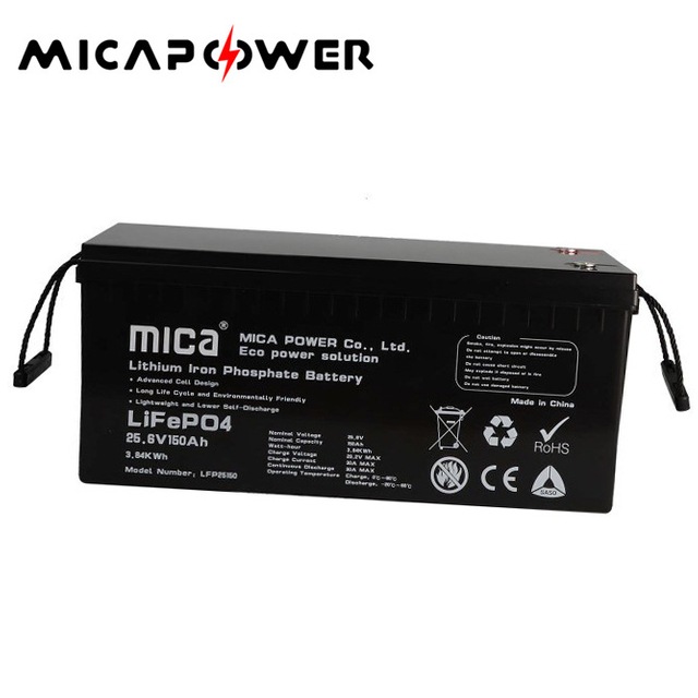 15years Factory LiFePO4 Battery 25.6V 150ah Energy Storage Battery Solar System Lithium Ion Battery