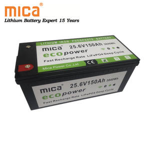 Mica Factory Hot Sale Rechargeable Smart BMS 24V 25.6V 150ah Lithium Ion Battery LiFePO4 Battery
