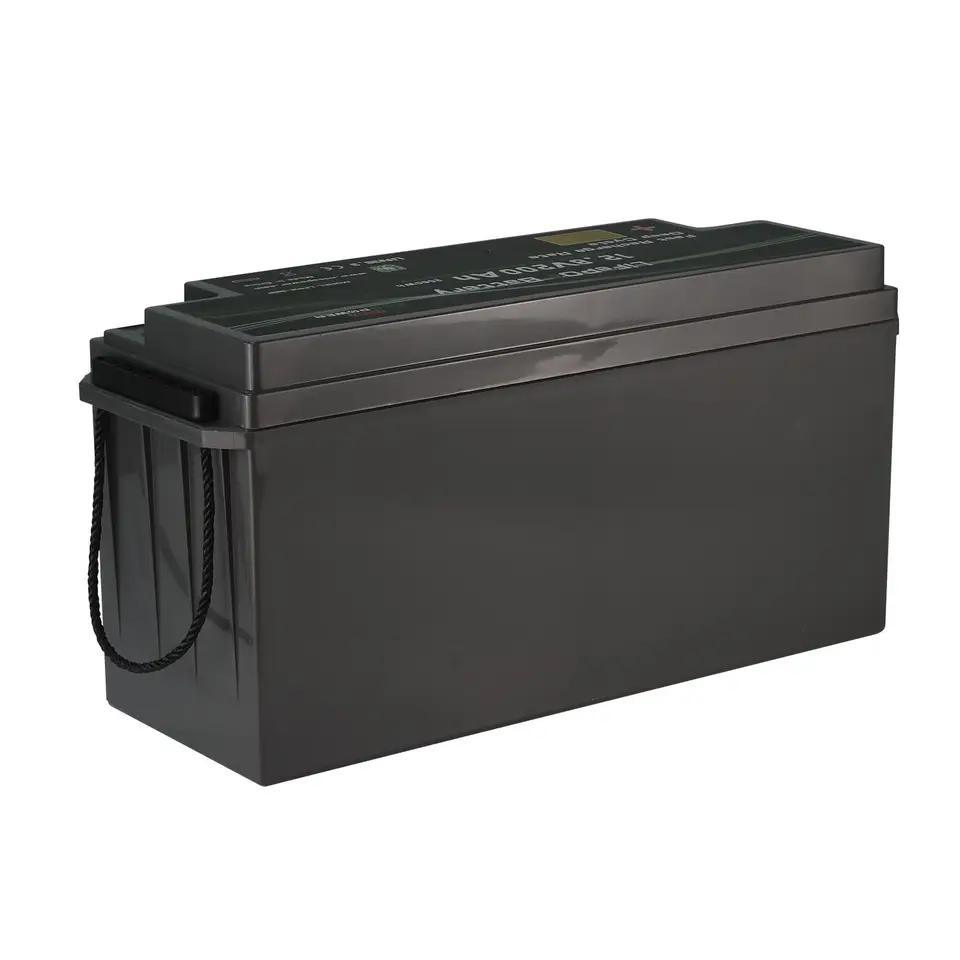 High Capacity 12V 200ah 2560wh Deep Cycle Rechargeable Lithium Ion LiFePO4 Battery Pack with BMS