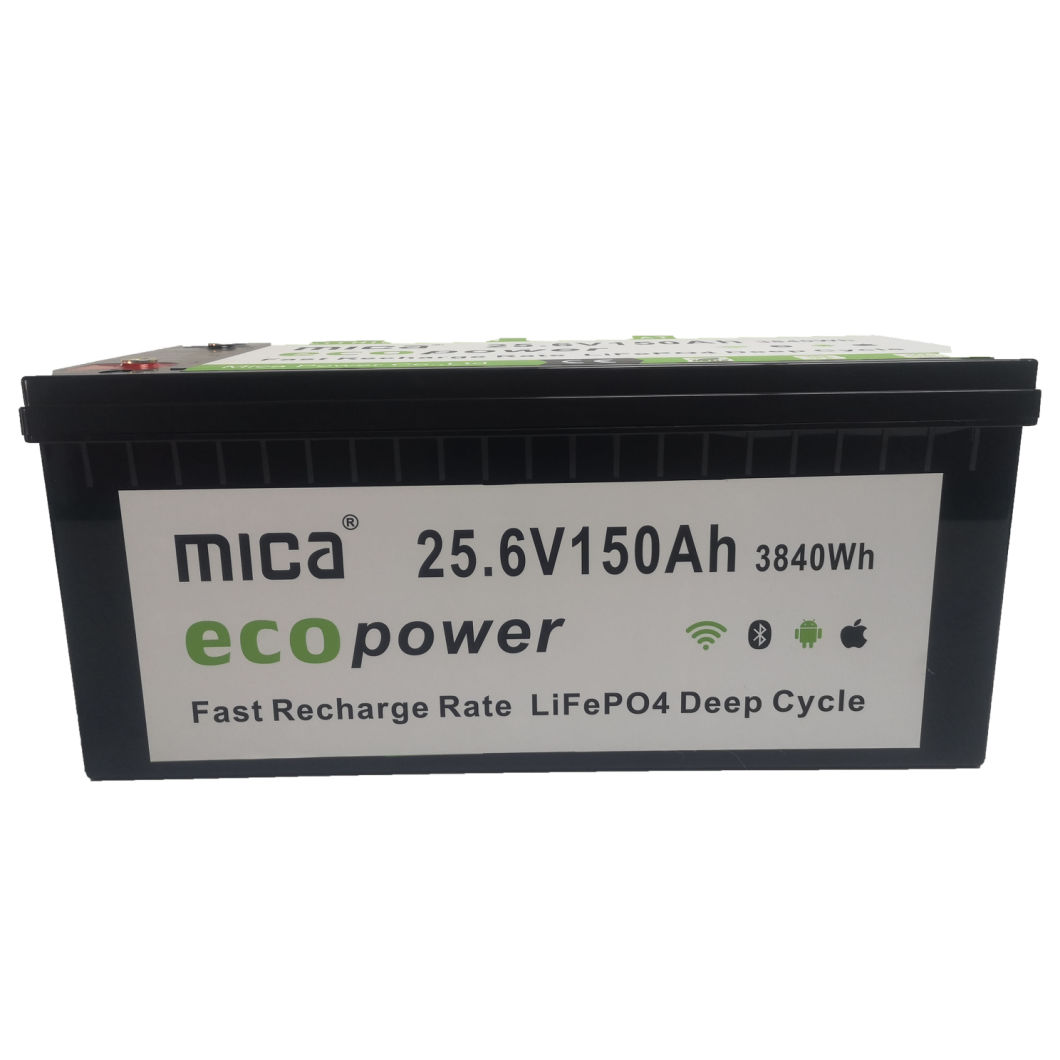 Factory Directly Supply 25.6V 24V LiFePO4 Battery Lithium Ion Battery Pack 150ah with BMS for Solar Energy System Street Light PV System Backup with CE Un38.3