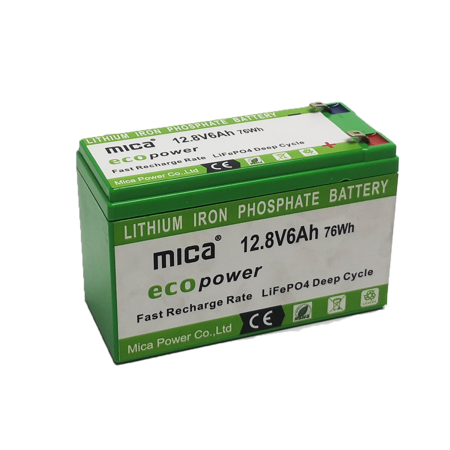 Factory Directly Supply 12.8V12V 6ah LiFePO4 Battery Pack Lithium Ion Battery High Quality with BMS Long Cycle for Solar Lighting RV with RoHS Ce UL-1643 Un38.3