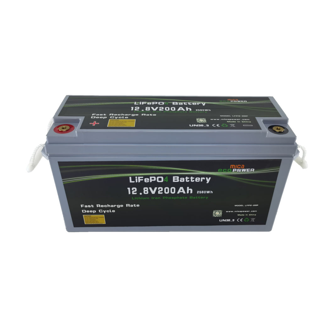 Deep Cycle Solar Battery 12V 200ah LiFePO4 Battery Pack IP65 Solar Panel System Recreational Vehicle Motorhome Battery