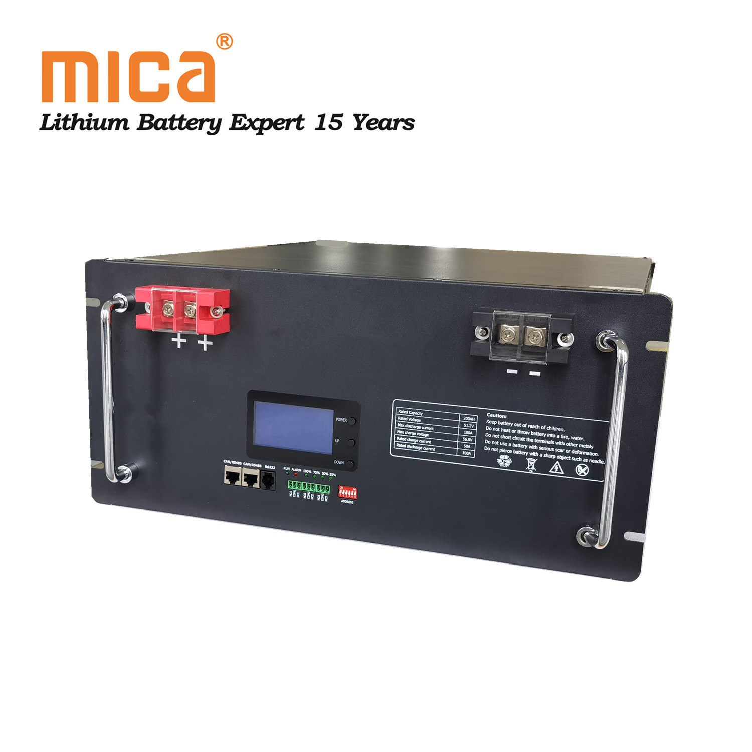 48V 200ah 5u 19 Inch Battery Module for off-Grid 100kwh 200kwh 300kwh Energy Storage Battery System 20gp Container