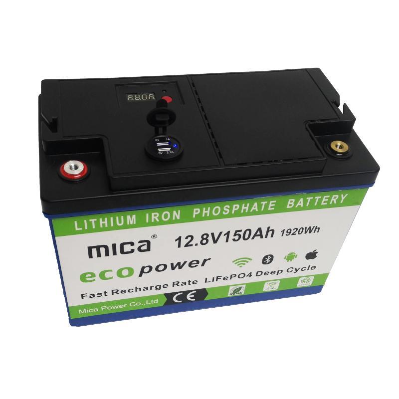 5 Years Warranty CE Un38.3 MSDS 12V/12.8V 150ah LFP LiFePO4 RV Trolley Camper Tractor Rechargeable Lithium Iron Phosphate Battery Pack