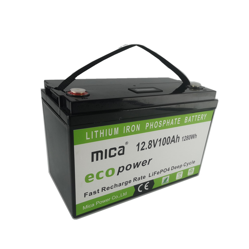 Mica Factory Wholesale Batterie 12.8V 100ah 1280wh Deep Cycle with BMS / CE/ Un38.3/ MSDS Lithium Phosphate Battery for Truck Trailers Solar System