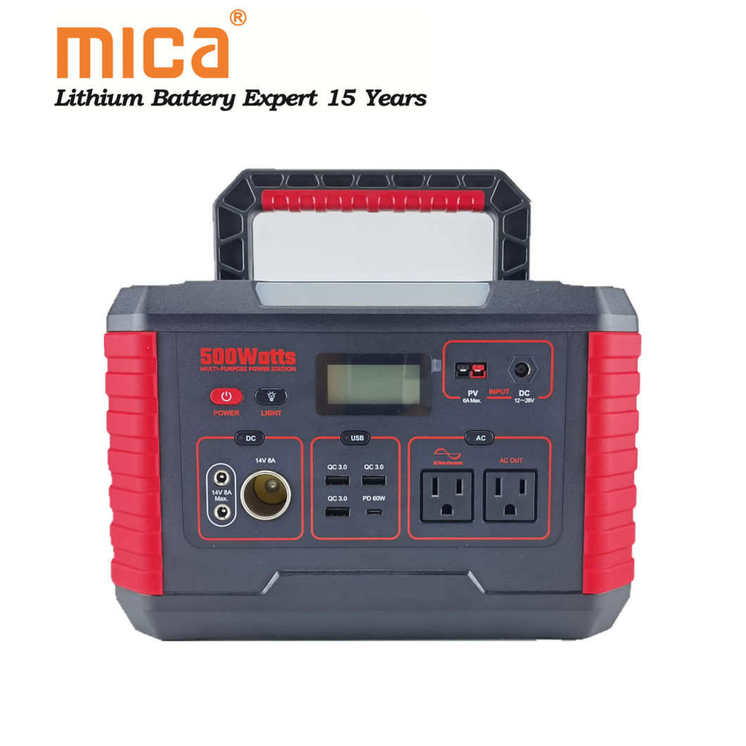 110V AC Lithium Battery 500W Portable UPS Uninterruptible Power Supply
