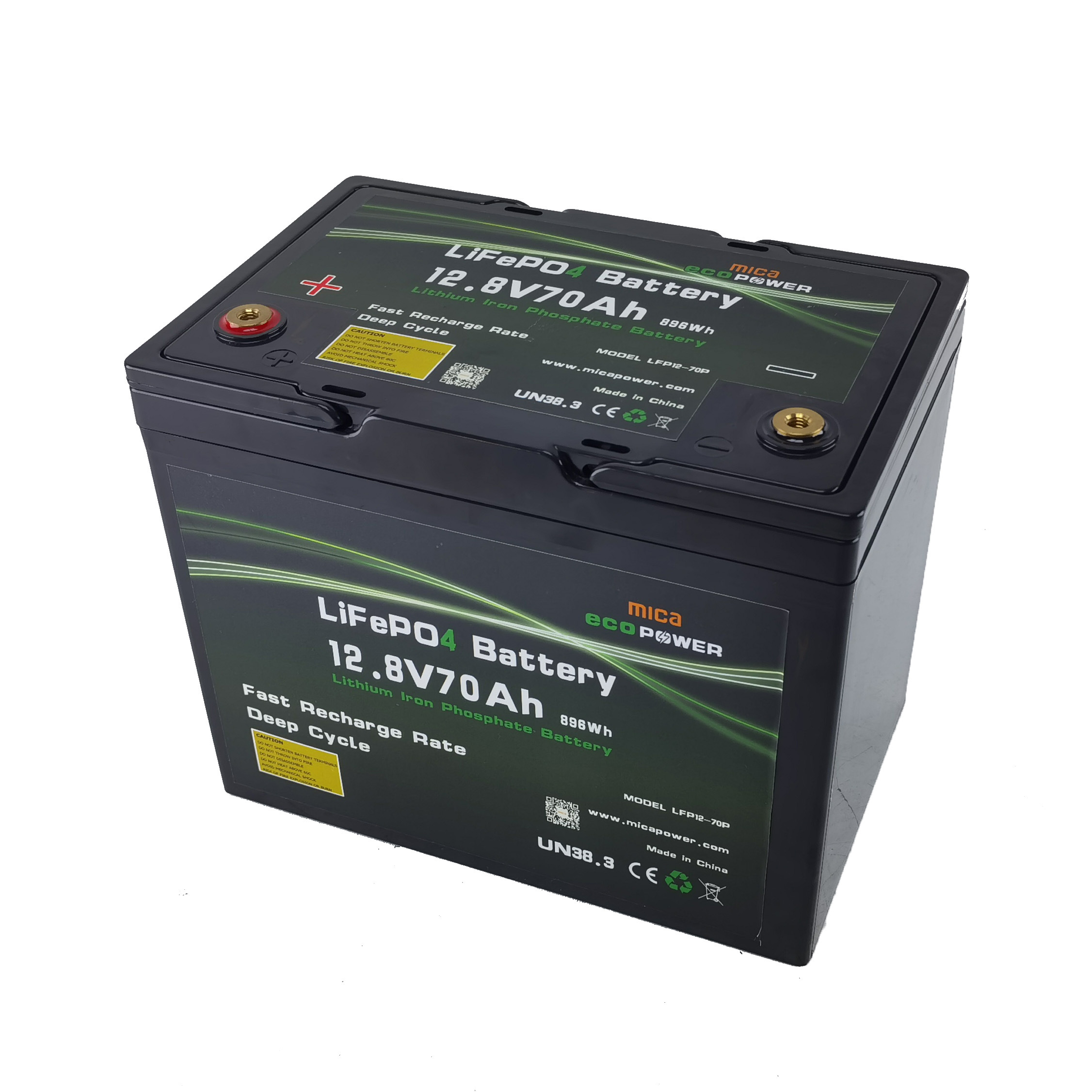 15 Years Life CE/Un38.3 12V 70ah Electric Scooter Agv Golf Cart LiFePO4 Battery Pack 12.8V 70ah