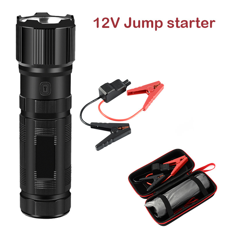 Factory OEM 12V Auto Mini Car Jump Starter 600A Peak Current Flash Light Motor Power Bank Booster Emergency Portable Jump Car Starter for Camping Outdoor